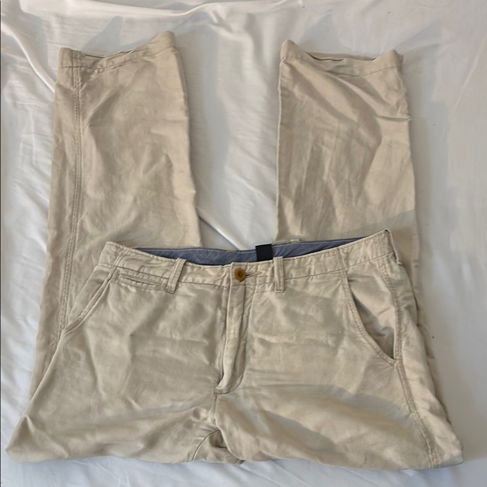 J.Crew Khaki Cotton/Linen Pants Tan 32x32